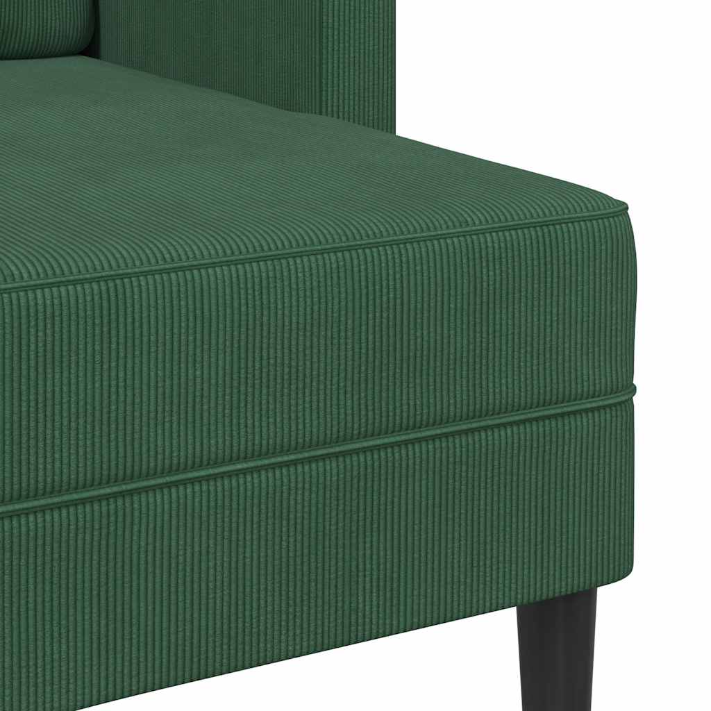 Divano 2 Posti con Chaise longue a L Verde Giungla 125 cm Lino