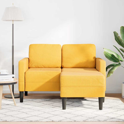 Divano 2 Posti con Chaise longue a L Giallo Chiaro 125 cm Lino - homemem39