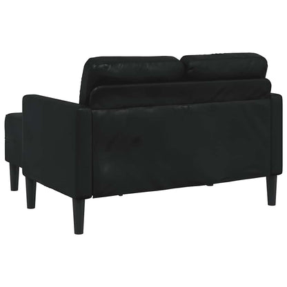 Divano 2 Posti con Chaise longue a L Nero 125 cm in Similpelle - homemem39