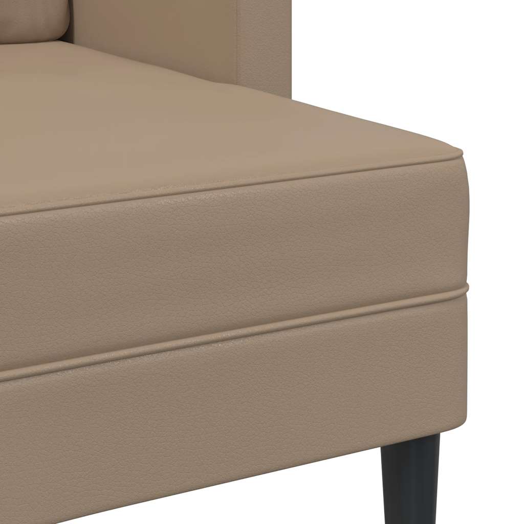 Divano 2 Posti con Chaise a L Cappuccino 125 cm in Similpelle