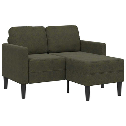 Divano 2 Posti con Chaise a L Verde Militare 125 cm Similpelle