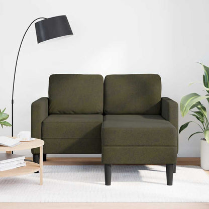 Divano 2 Posti con Chaise a L Verde Militare 125 cm Similpelle