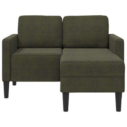 Divano 2 Posti con Chaise a L Verde Militare 125 cm Similpelle - homemem39