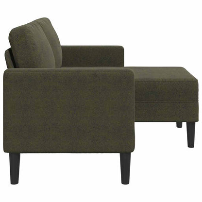 Divano 2 Posti con Chaise a L Verde Militare 125 cm Similpelle