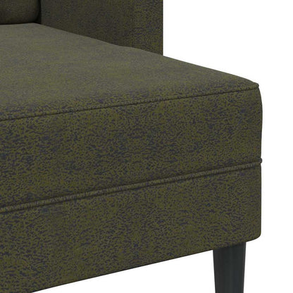 Divano 2 Posti con Chaise a L Verde Militare 125 cm Similpelle - homemem39