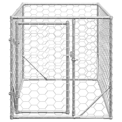 Cuccia per Cani da Esterno con Porta 2x1x1 m Acciaio Zincato