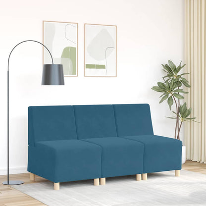 Divano Sedia Blu 55 cm Velluto