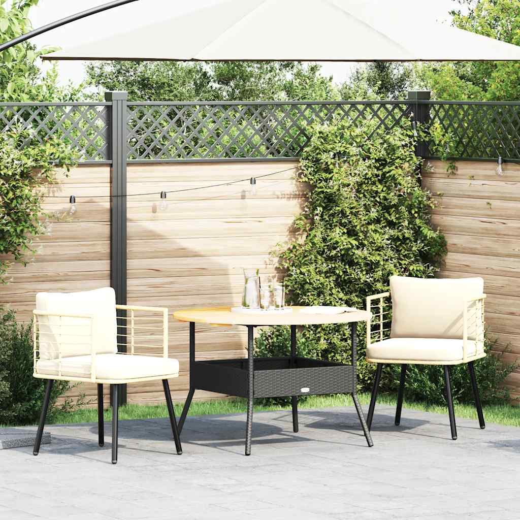 Sedie da Giardino 2pz con Cuscini Naturale in Polyrattan - homemem39