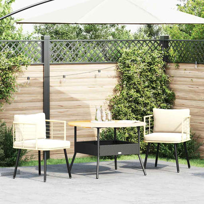 Sedie da Giardino 2pz con Cuscini Naturale in Polyrattan - homemem39