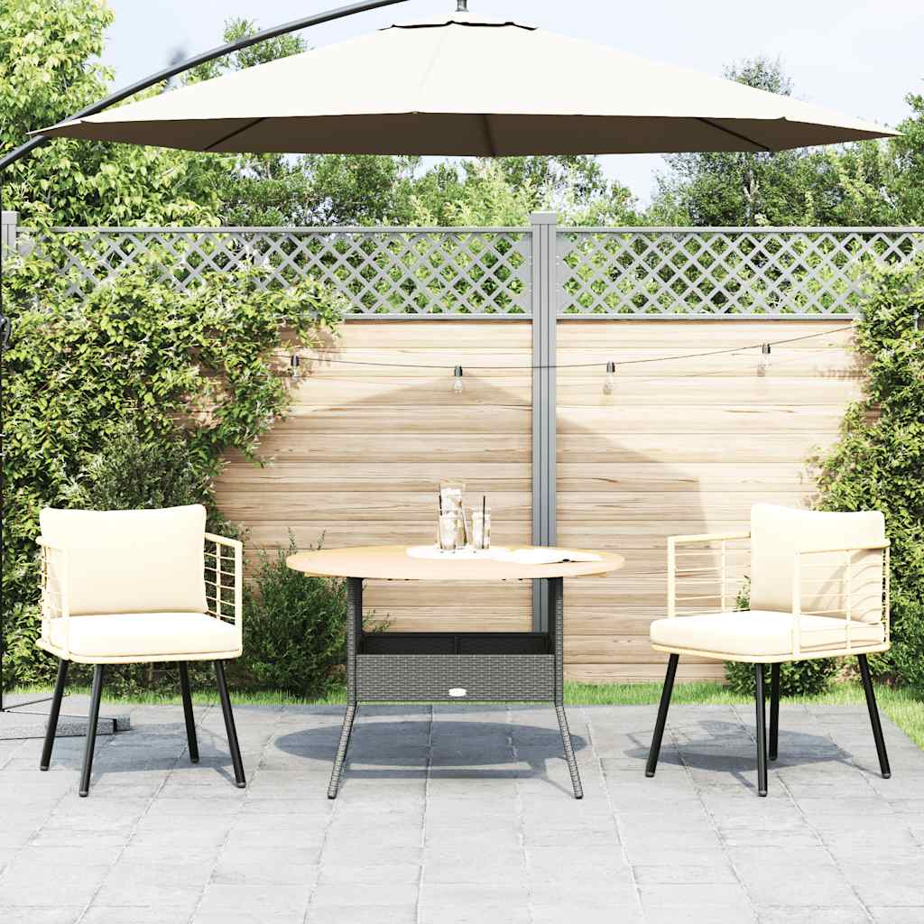 Sedie da Giardino 2pz con Cuscini Naturale in Polyrattan - homemem39