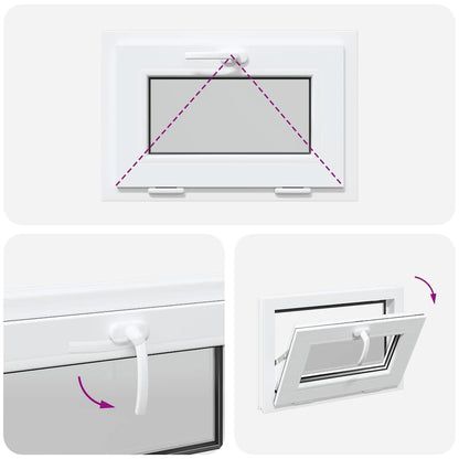 Finestra Seminterrato RISOR 60x40 cm Tilt 2 Vetri Bianco