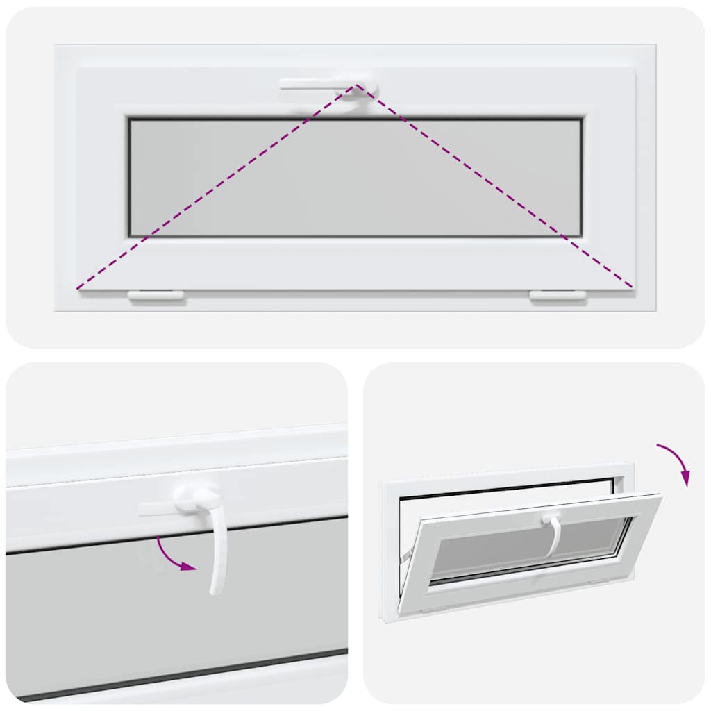 Finestra Seminterrato RISOR 90x40 cm Tilt 2 Vetri Bianco