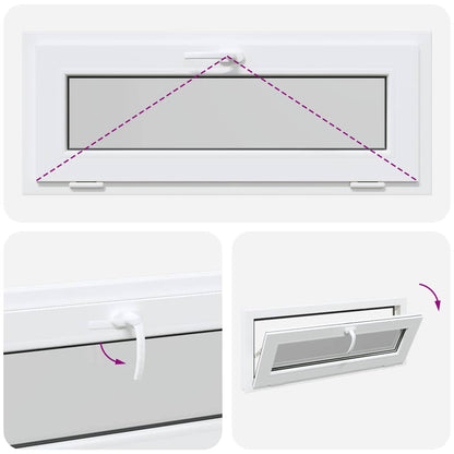 Finestra Seminterrato RISOR 110x40 cm Tilt 3 Vetri Bianco