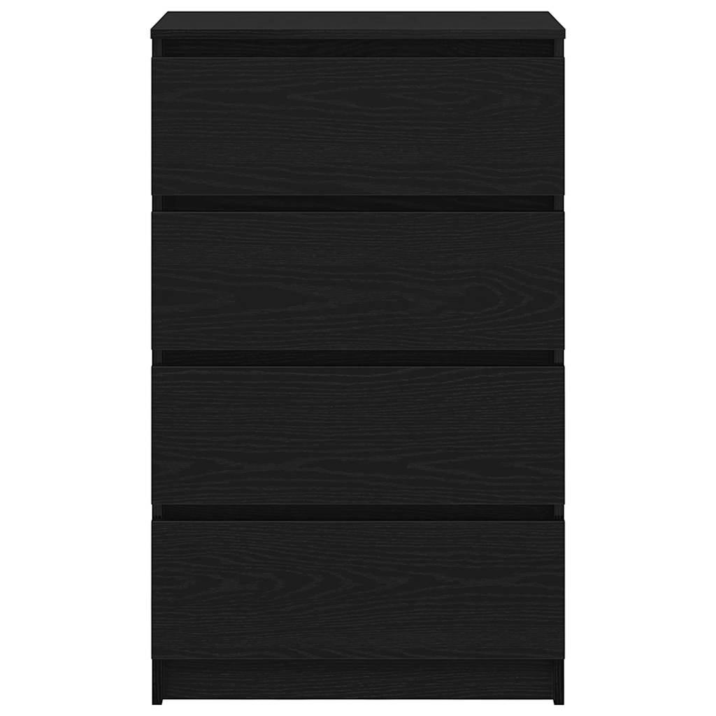 Credenza Rovere Nero 60x35x98,5 cm in Legno Multistrato