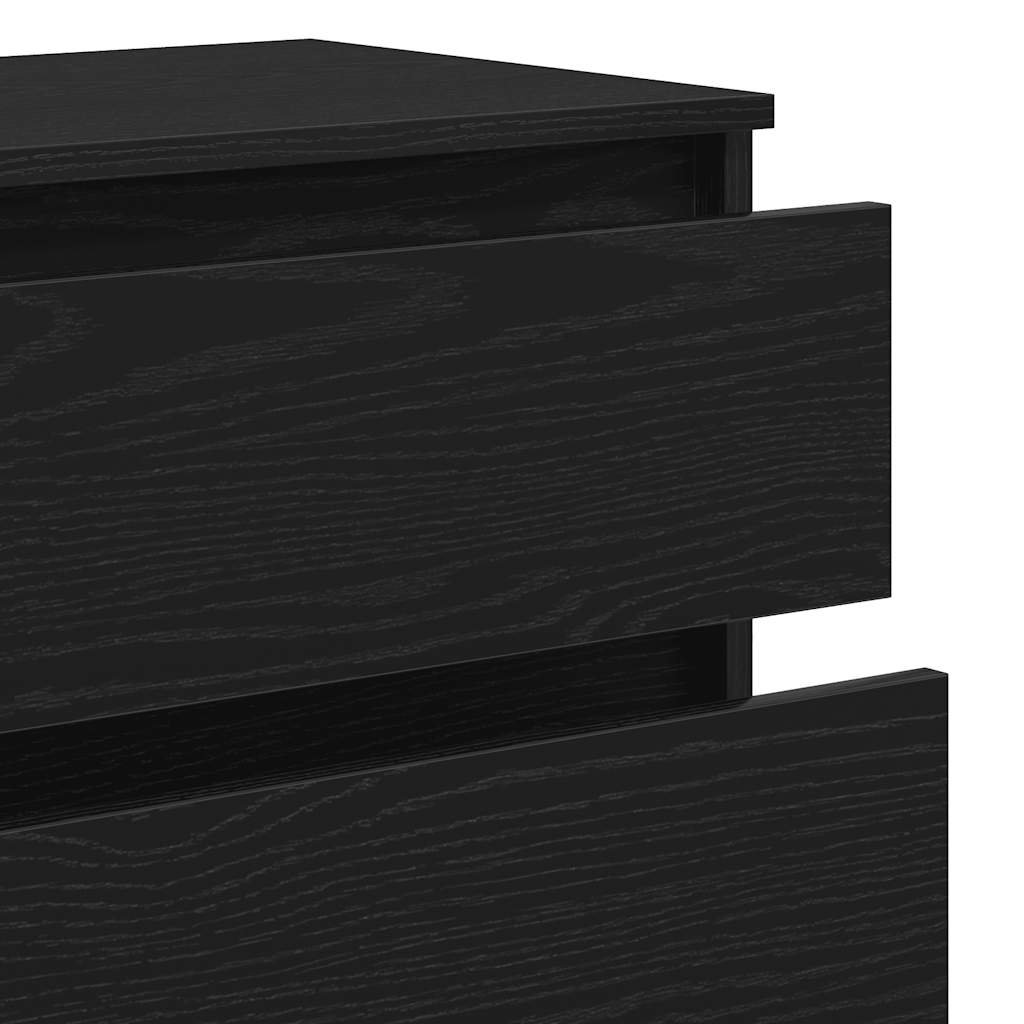 Cassettiera Rovere Nero 60x36x103 cm in Legno Multistrato - homemem39