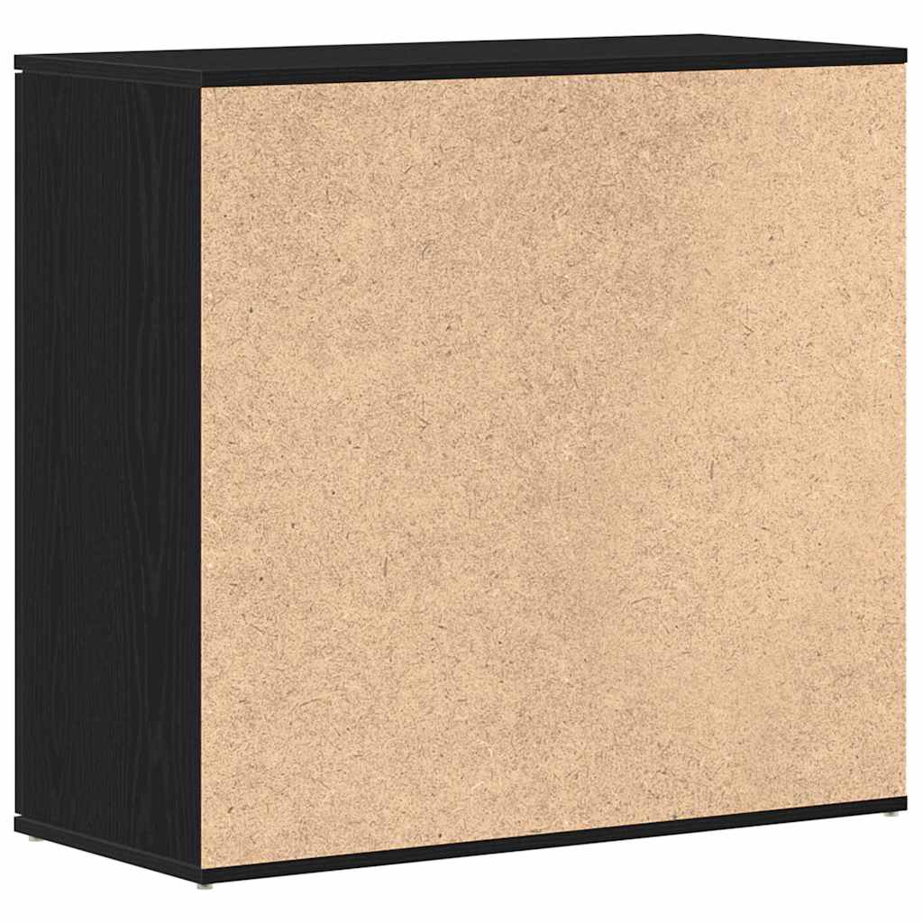 Credenza Rovere Nero 80x36x75 cm in Legno Multistrato - homemem39