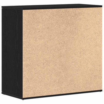 Credenza Rovere Nero 80x36x75 cm in Legno Multistrato - homemem39