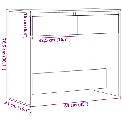 Tavolino Consolle Rovere Nero 89x41x76,5cm Legno Multistrato - homemem39