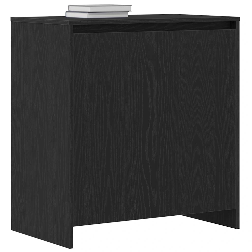 Credenza Rovere Nero 70x41x75 cm in Legno Multistrato