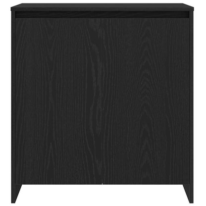 Credenza Rovere Nero 70x41x75 cm in Legno Multistrato