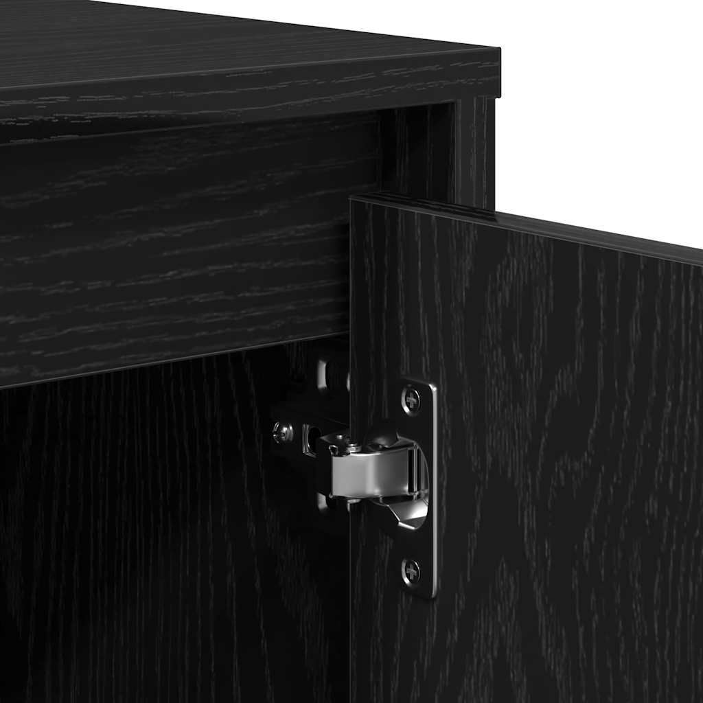 Credenza Rovere Nero 70x41x75 cm in Legno Multistrato - homemem39