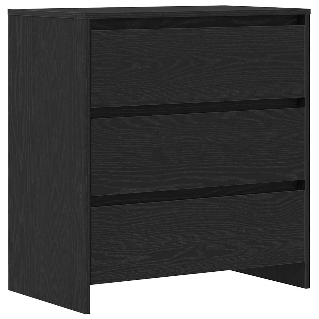 Credenza Rovere Nero 70x41x75 cm in Legno Multistrato - homemem39