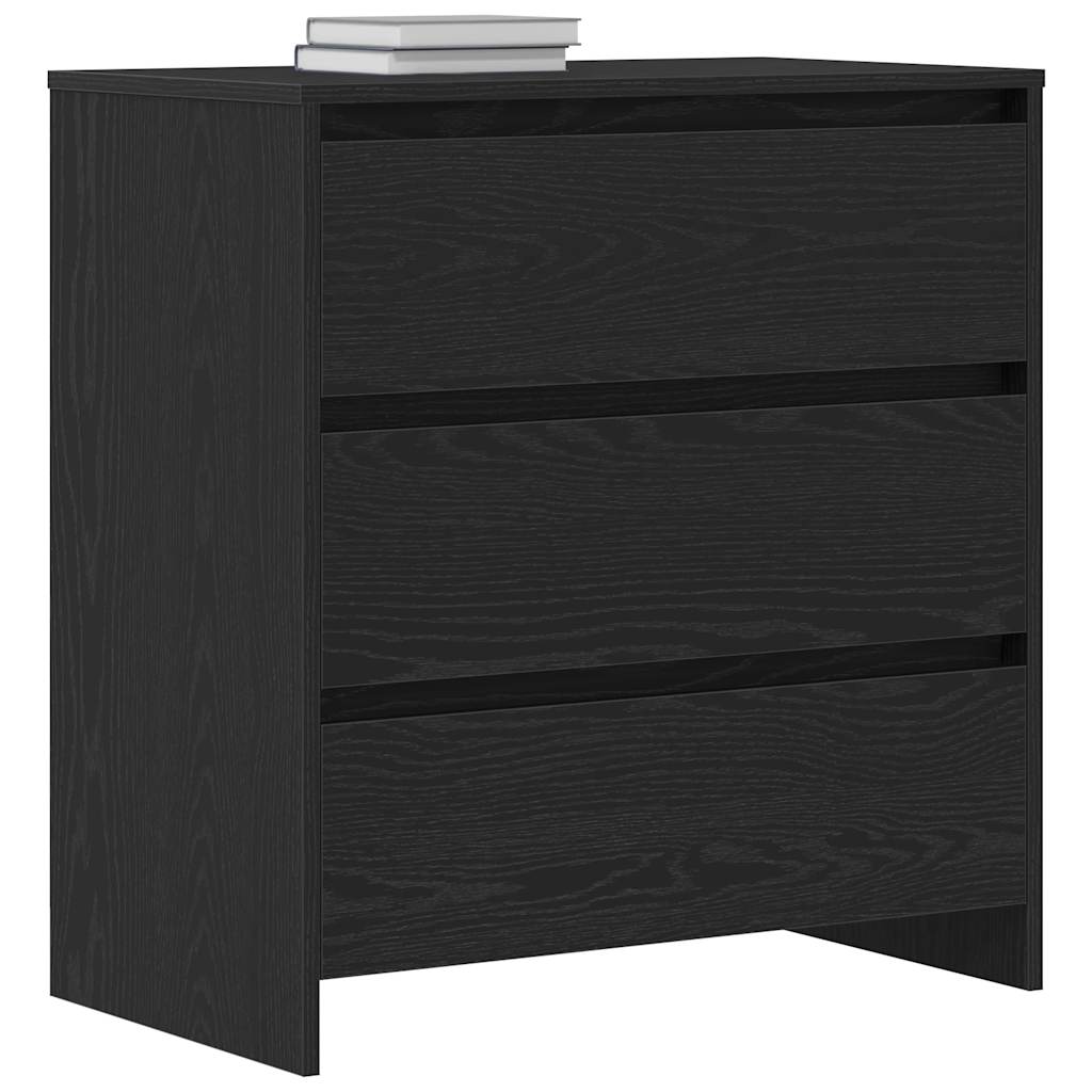 Credenza Rovere Nero 70x41x75 cm in Legno Multistrato - homemem39