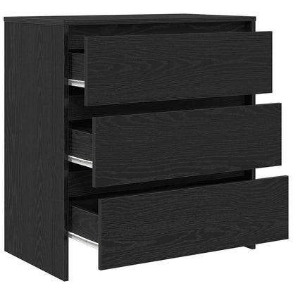 Credenza Rovere Nero 70x41x75 cm in Legno Multistrato - homemem39