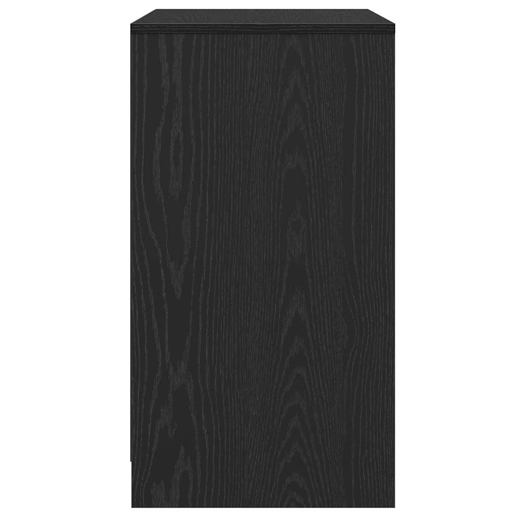 Credenza Rovere Nero 70x41x75 cm in Legno Multistrato - homemem39