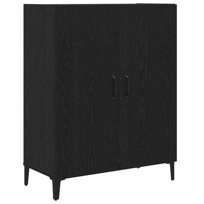 Credenza Rovere Nero 69,5x34x90 cm in Legno Multistrato