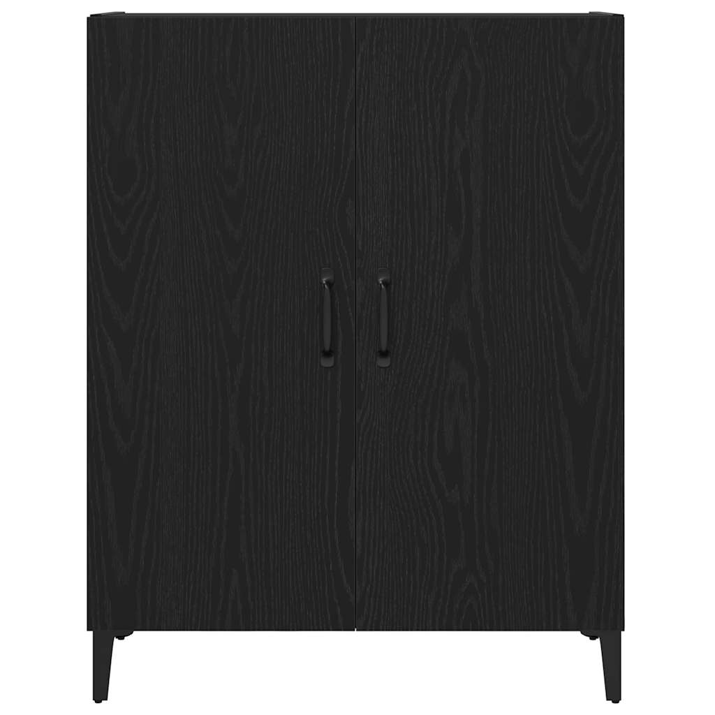 Credenza Rovere Nero 69,5x34x90 cm in Legno Multistrato - homemem39