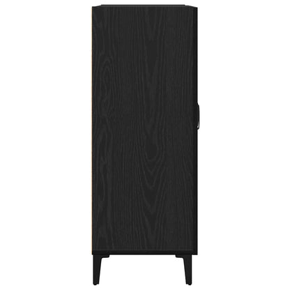 Credenza Rovere Nero 69,5x34x90 cm in Legno Multistrato