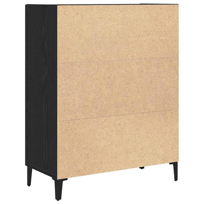 Credenza Rovere Nero 69,5x34x90 cm in Legno Multistrato - homemem39