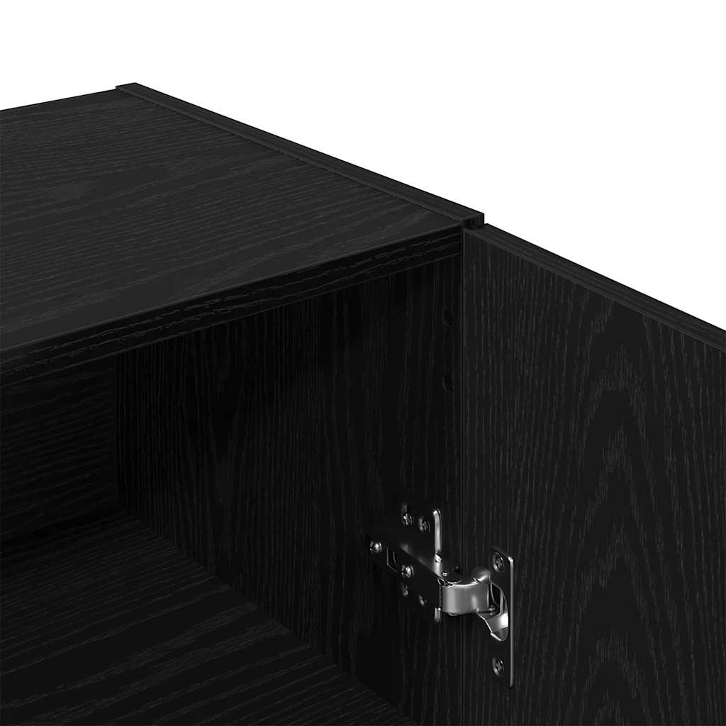 Credenza Rovere Nero 69,5x34x90 cm in Legno Multistrato - homemem39