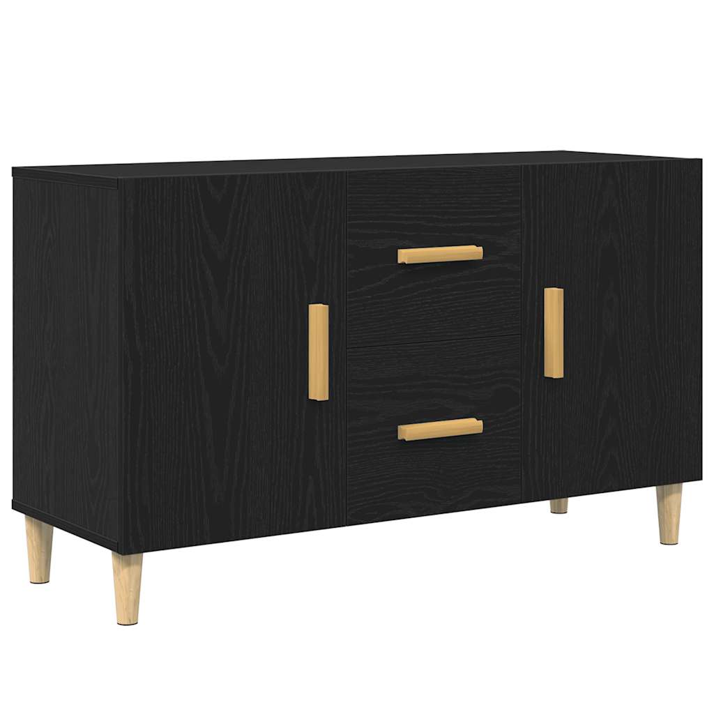 Credenza Rovere Nero 100x36x60 cm in Legno Multistrato - homemem39