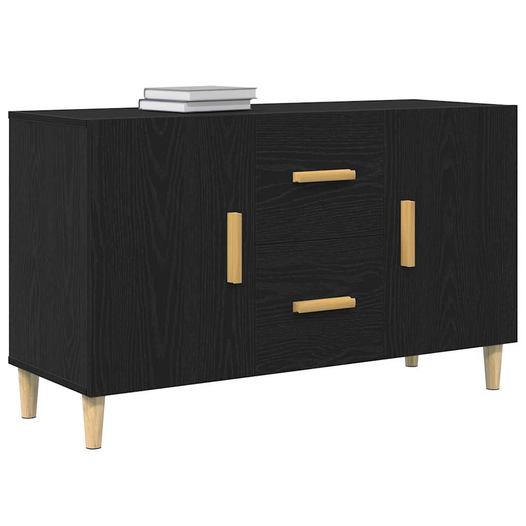 Credenza Rovere Nero 100x36x60 cm in Legno Multistrato