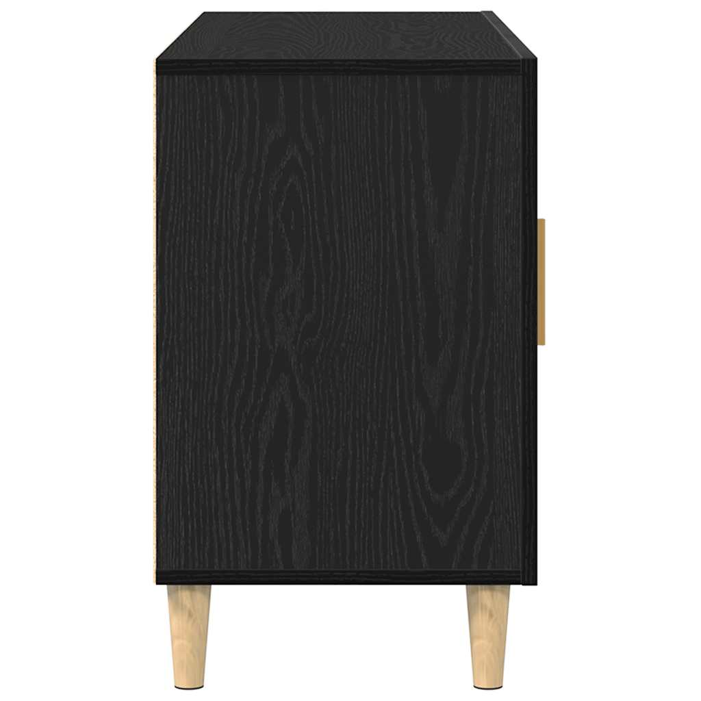 Credenza Rovere Nero 100x36x60 cm in Legno Multistrato