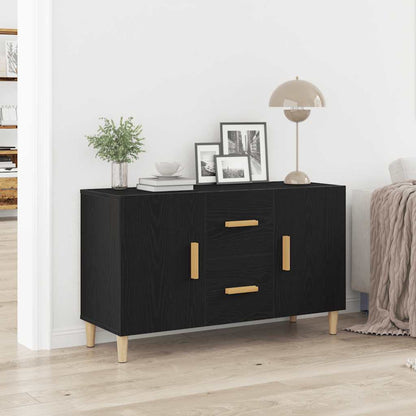 Credenza Rovere Nero 100x36x60 cm in Legno Multistrato - homemem39