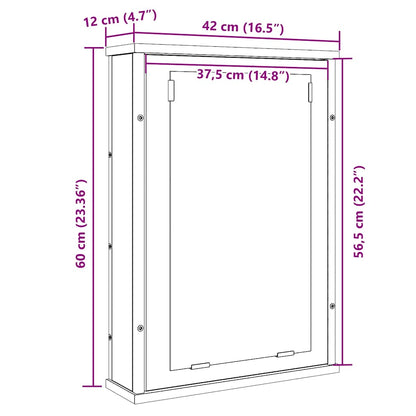 Mobile Bagno con Specchio Legno Antico 42x12x60 cm Truciolato