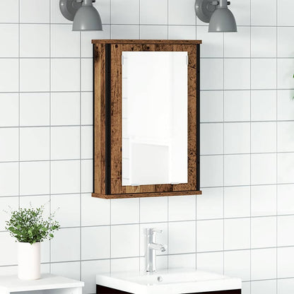 Mobile Bagno con Specchio Legno Antico 42x12x60 cm Truciolato