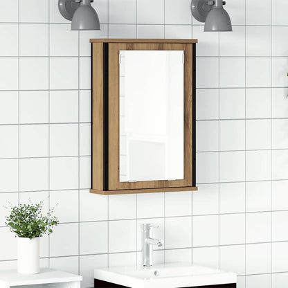 Mobile Bagno Specchio Rovere Artigianale 42x12x60 cm Truciolato