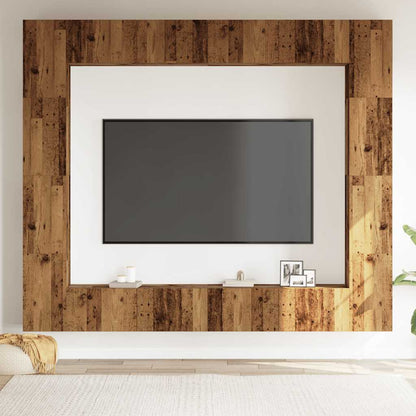 Set Mobile TV 8 pz Montato a Parete Legno Antico in Truciolato - homemem39