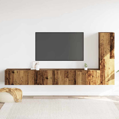 Mobili TV a Parete 3 pz Legno Antico in Legno Multistrato