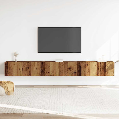 Set Mobile TV 3 pz Montato a Parete Legno Antico in Truciolato - homemem39