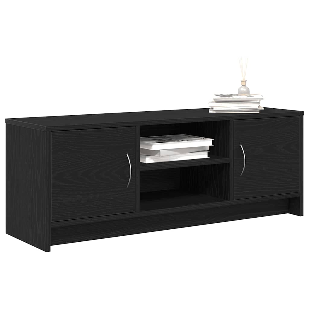 Mobile Porta TV Rovere Nero 102x30x37,5 cm Legno Multistrato - homemem39