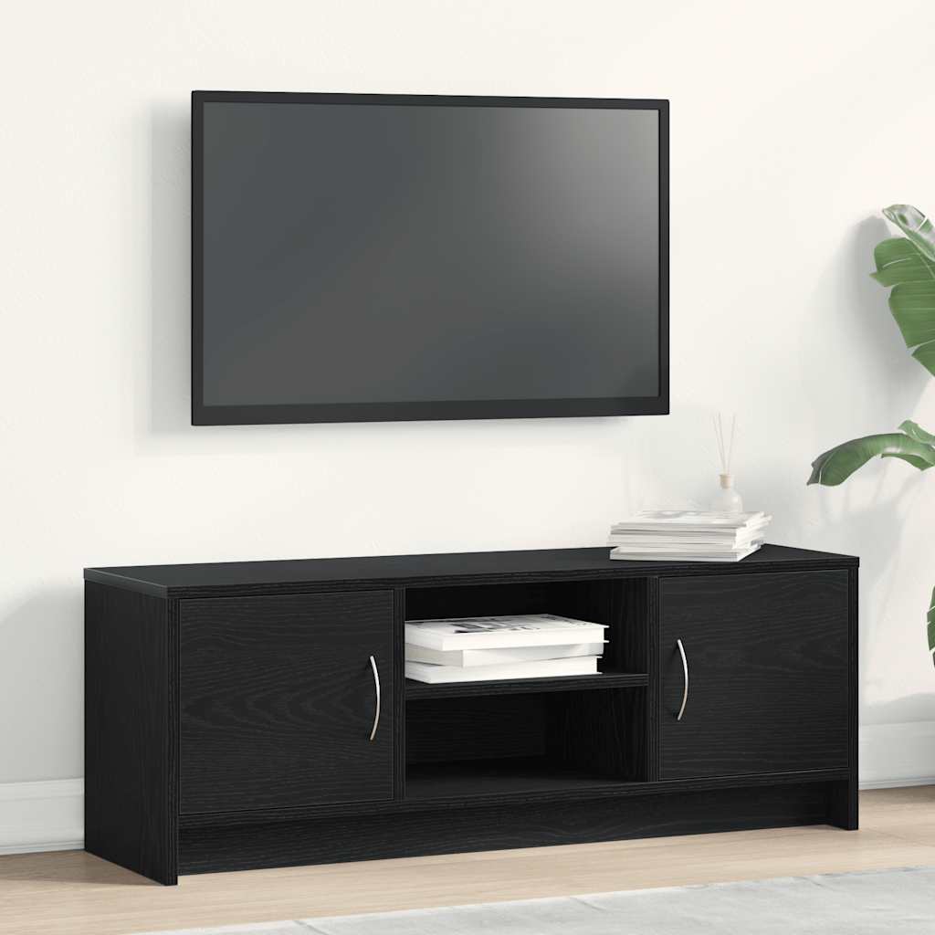 Mobile Porta TV Rovere Nero 102x30x37,5 cm Legno Multistrato - homemem39