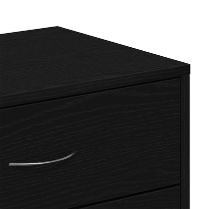 Credenza con 6 Cassetti Rovere Nero 50x34x96 cm in Truciolato