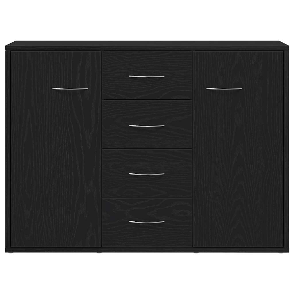 Credenza Rovere Nero 88x30x64 cm in Legno Multistrato - homemem39