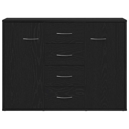 Credenza Rovere Nero 88x30x64 cm in Legno Multistrato - homemem39