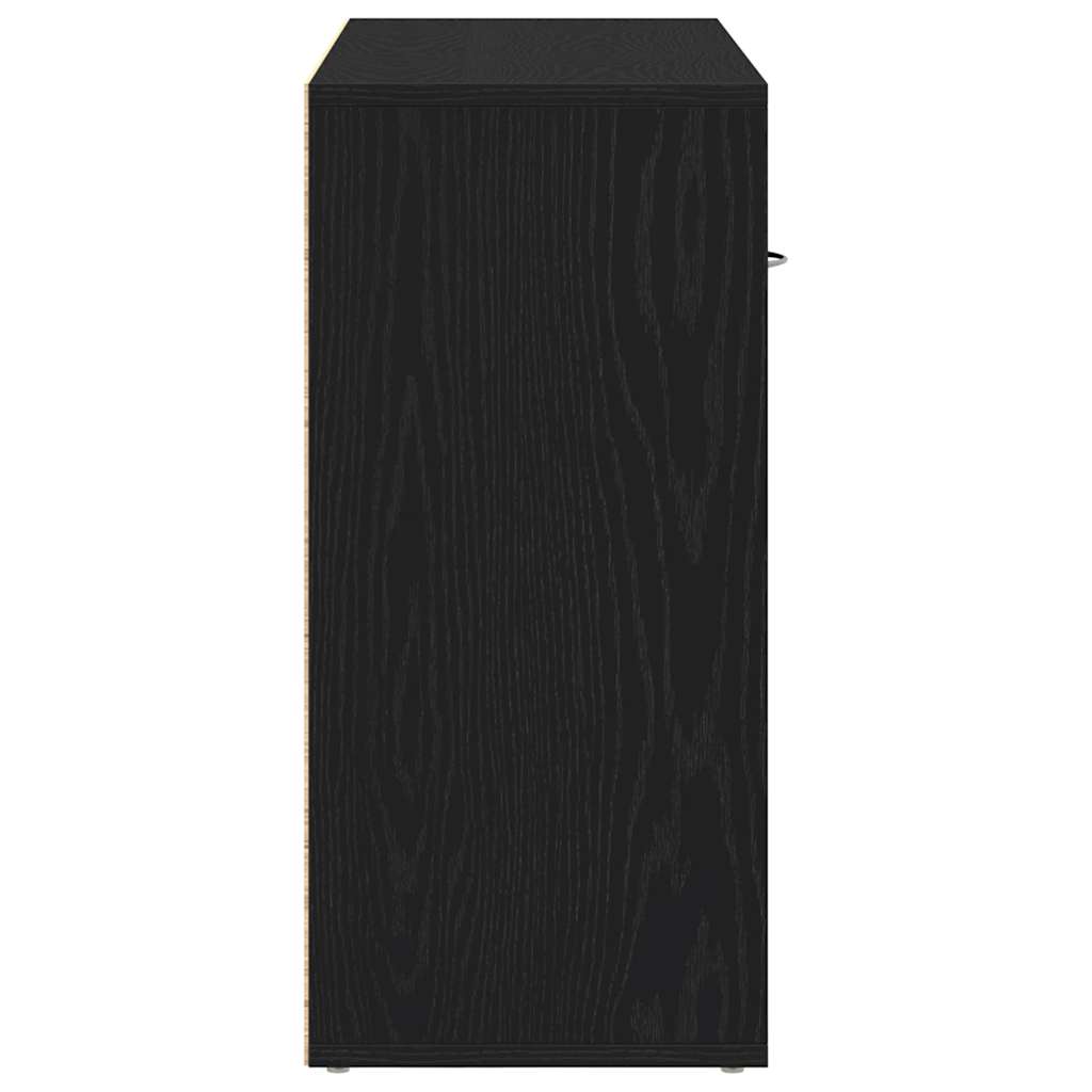 Credenza Rovere Nero 88x30x64 cm in Legno Multistrato - homemem39